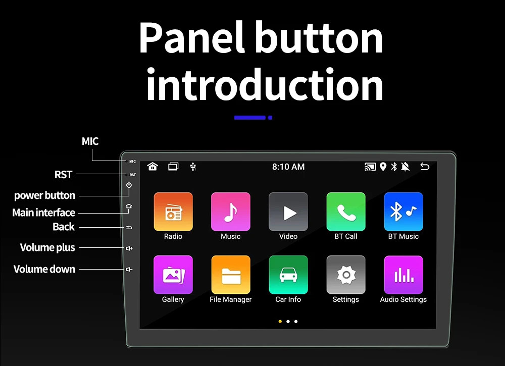 Universal Car media player with apple carplay and android auto BQCC 2 Din, 7IN