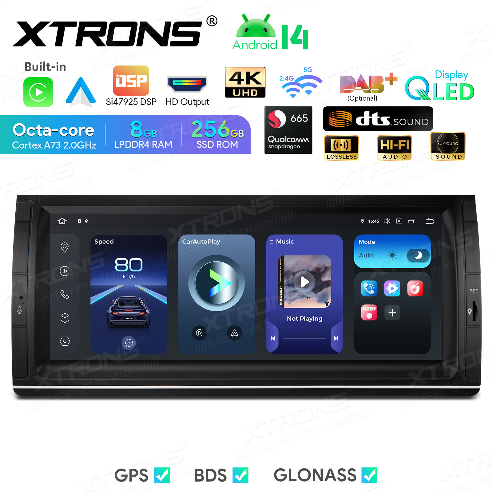 9″ QLED For BMW X5 E53 Android Qualcomm 8Core 256G Car Play GPS Radio Stereo Nav