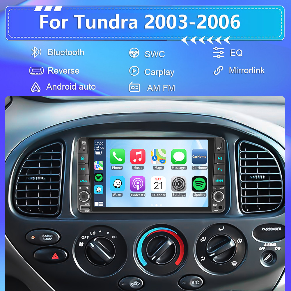 Car Stereo Radio AM FM Wireless Carplay GPS For Toyota Tundra Sequoia 2003-2006