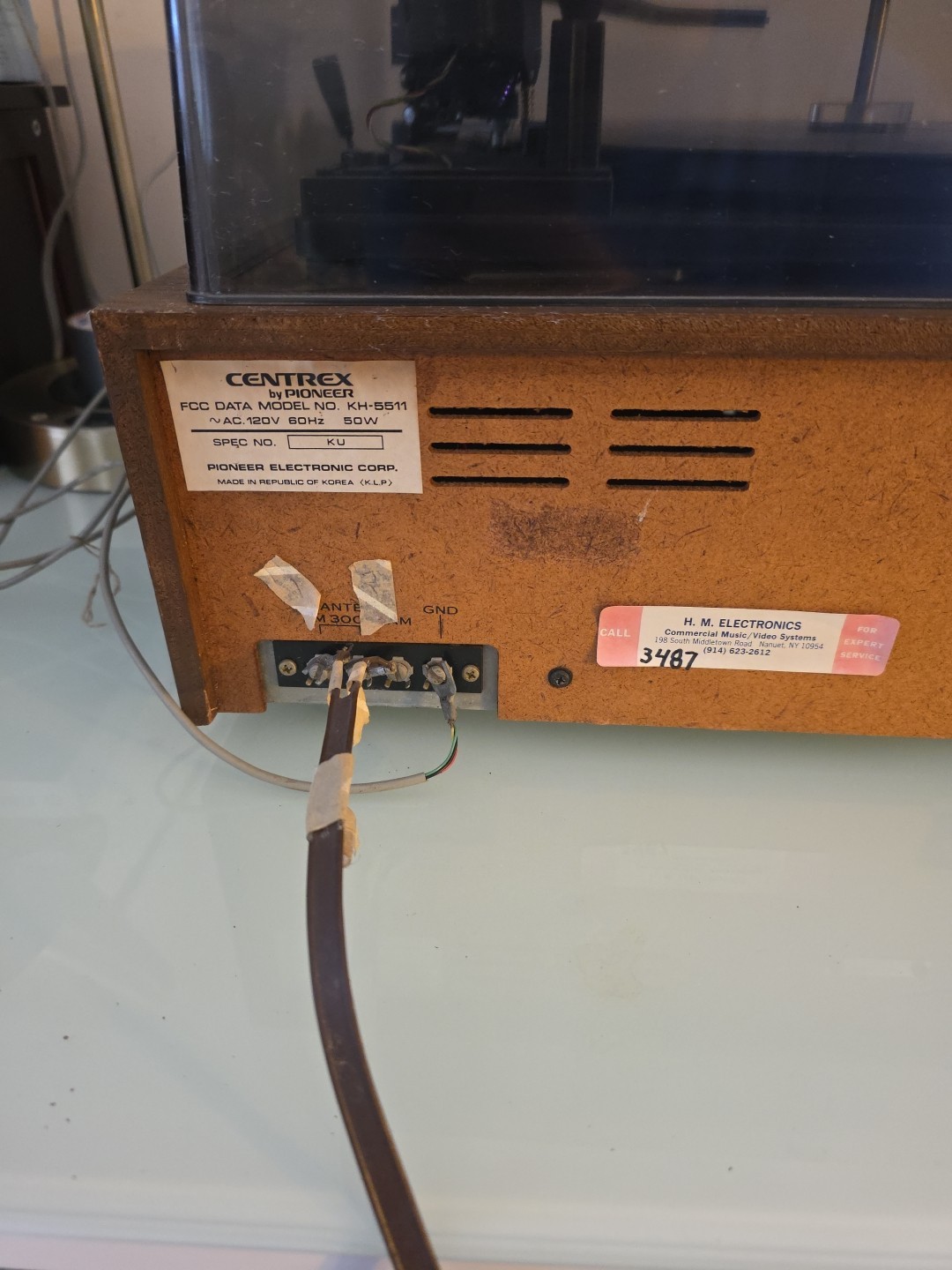 Vintage Centrex Record Player By Pioneer Model Number #KH5511 Powers On UNTESTED