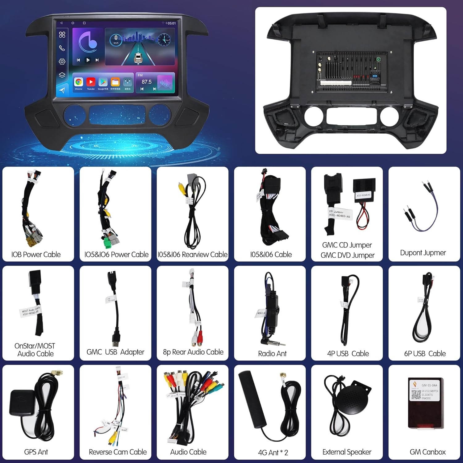 4G+64G Car Radio for Chevrolet Silverado 2014-2018 screen Stereo CarPlay Auto FM