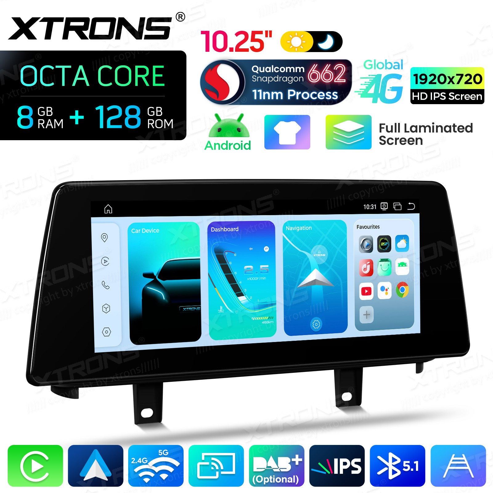 10.25″ Android 14 Car Stereo CarPlay 8+128G Retrofit For BMW X5 F15 X6 F16 NBT