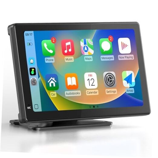 7-Inch Portable Car Display Stereo, Wireless CarPlay & Android Auto, 2.5D