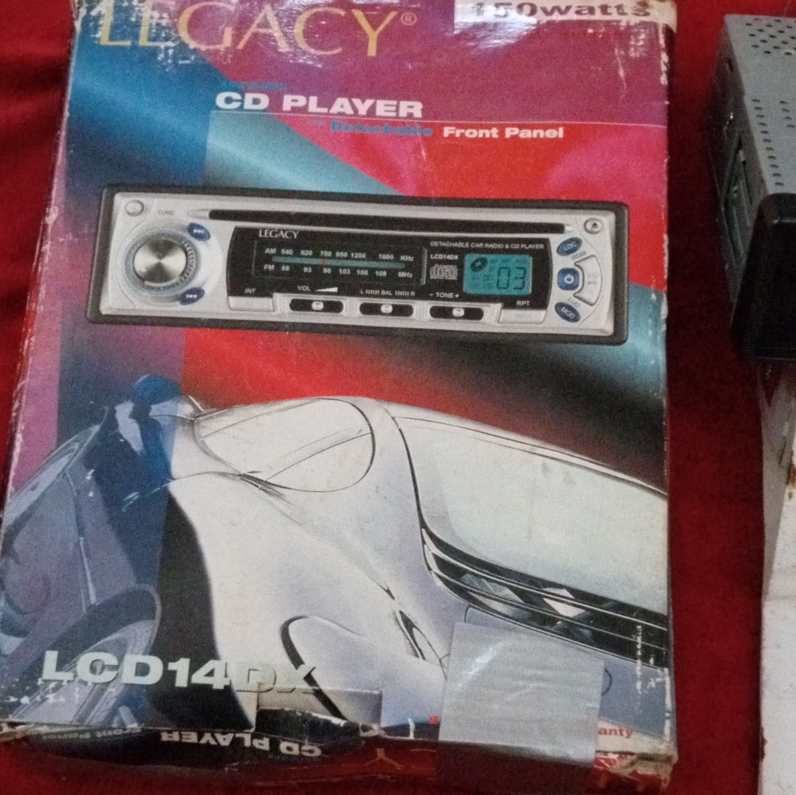 Legacy LCD14DX 1 DIN In-Dash CD Player Car Stereo Head Unit, Detachable Face