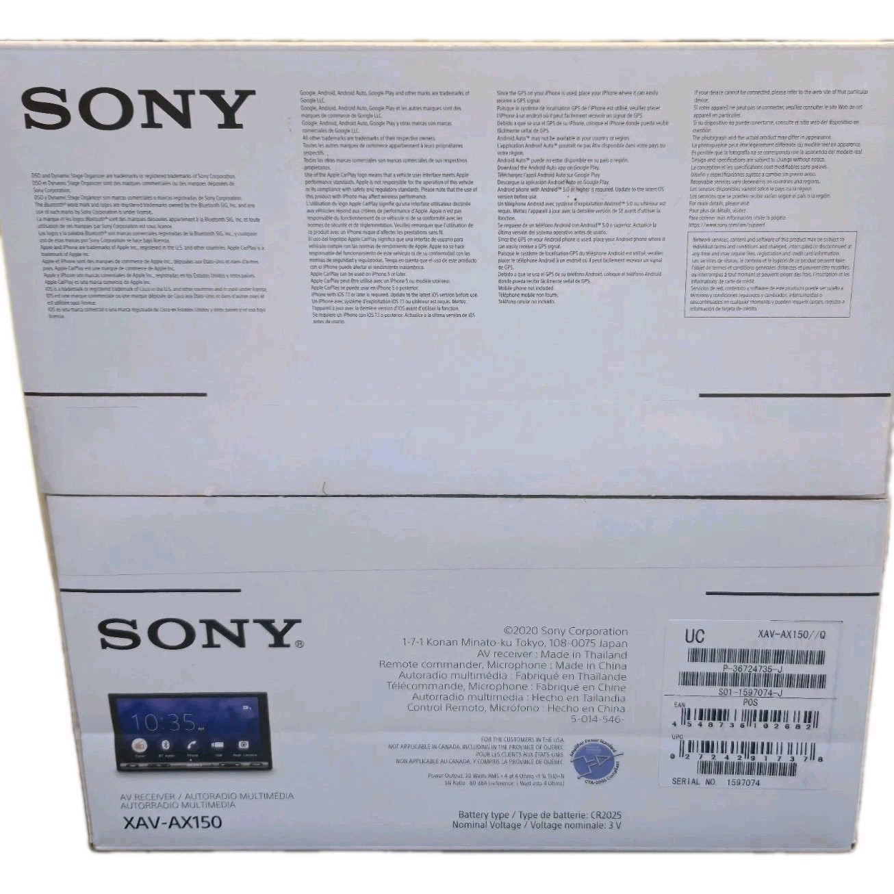 Sony XAV-AX150 Double Din 7″ CarPlay Auto Stereo Bluetooth Car Radio Head Unit