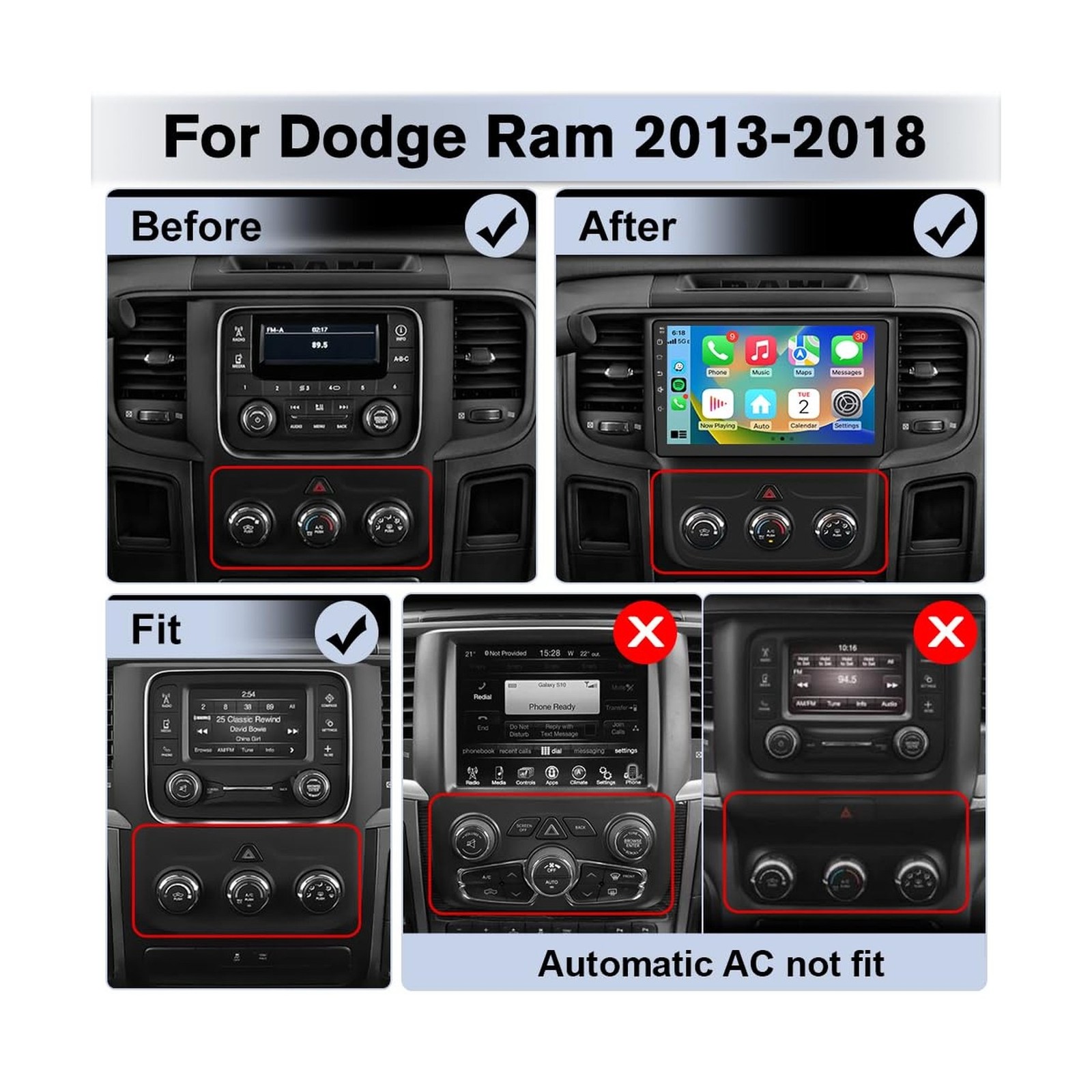 Junsun 8 Core Car Radio Stereo for Dodge RAM 1500 2500 3500 2013 2014 2015 20…