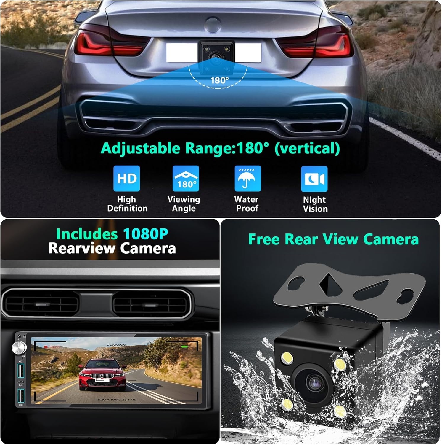 Ultimate Single Din Car Stereo with Backup Camera, Apple Carplay & Android Auto