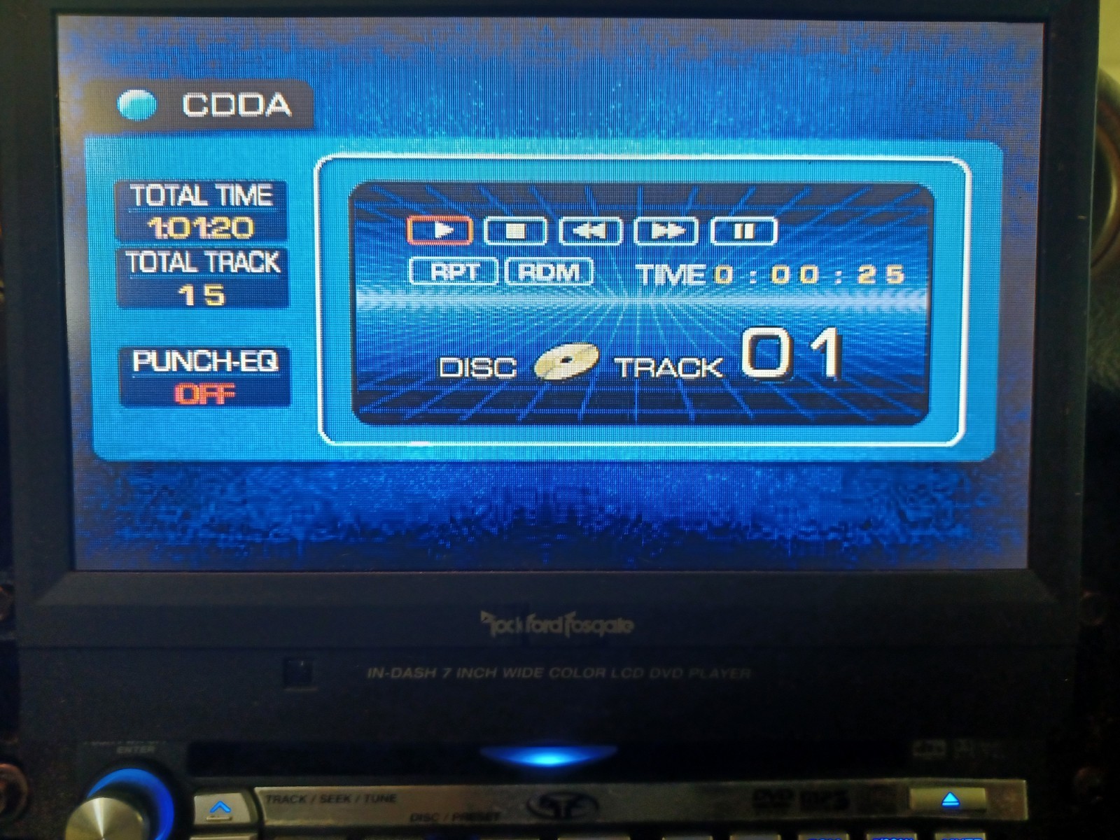 RARE OLD SCHOOL ROCKFORD FOSGATE RAVDVD2 7 INCH LCD CD/DVD PLAYER – W/ NEW STUFF