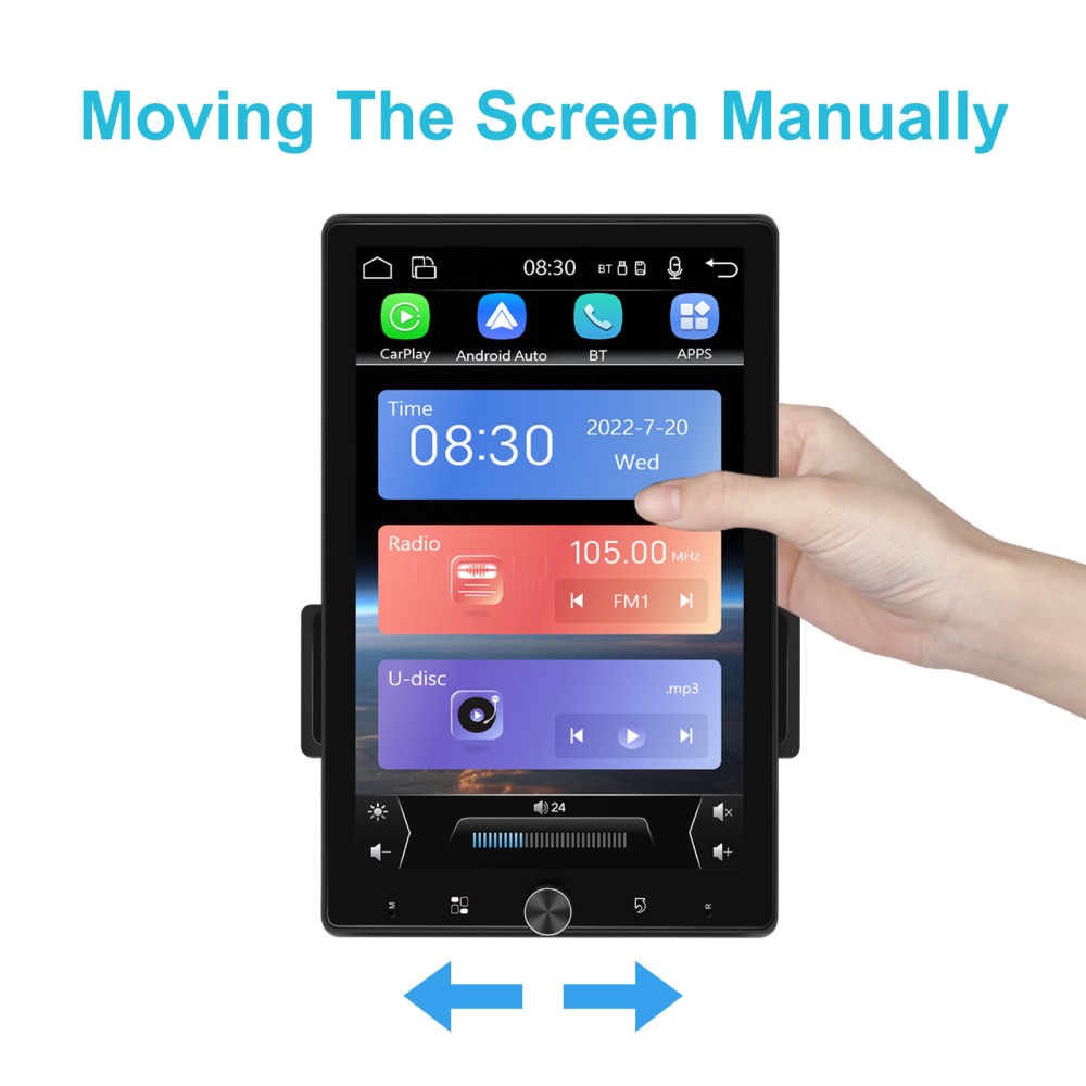 10.4″ 1 Din Car Stereo Wireless Carplay Android Auto Radio Touch Screen +Camera