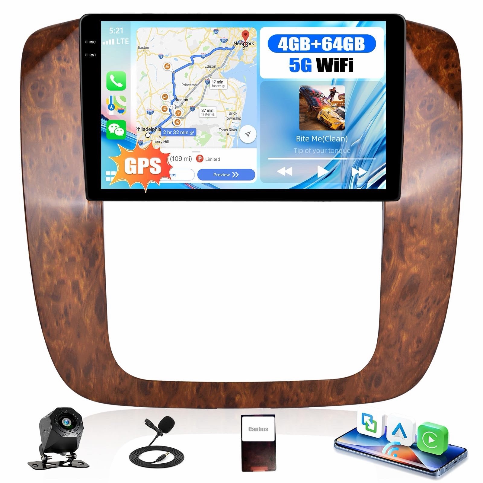 4Core 64GB Android 13 Radio for 2007-2013 Chevy Suburban Tahoe Silverado 9”