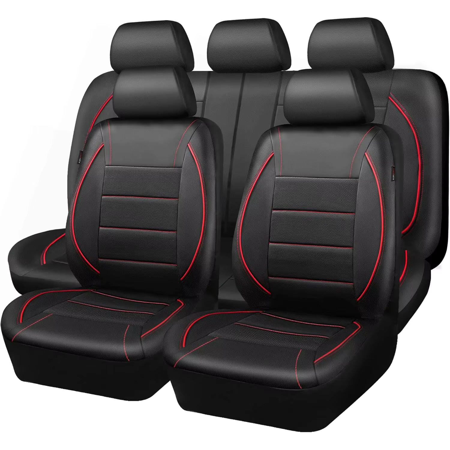Universal Leather Car Seat Covers Simple Style Breathable 5 Seat Car Seat Cover