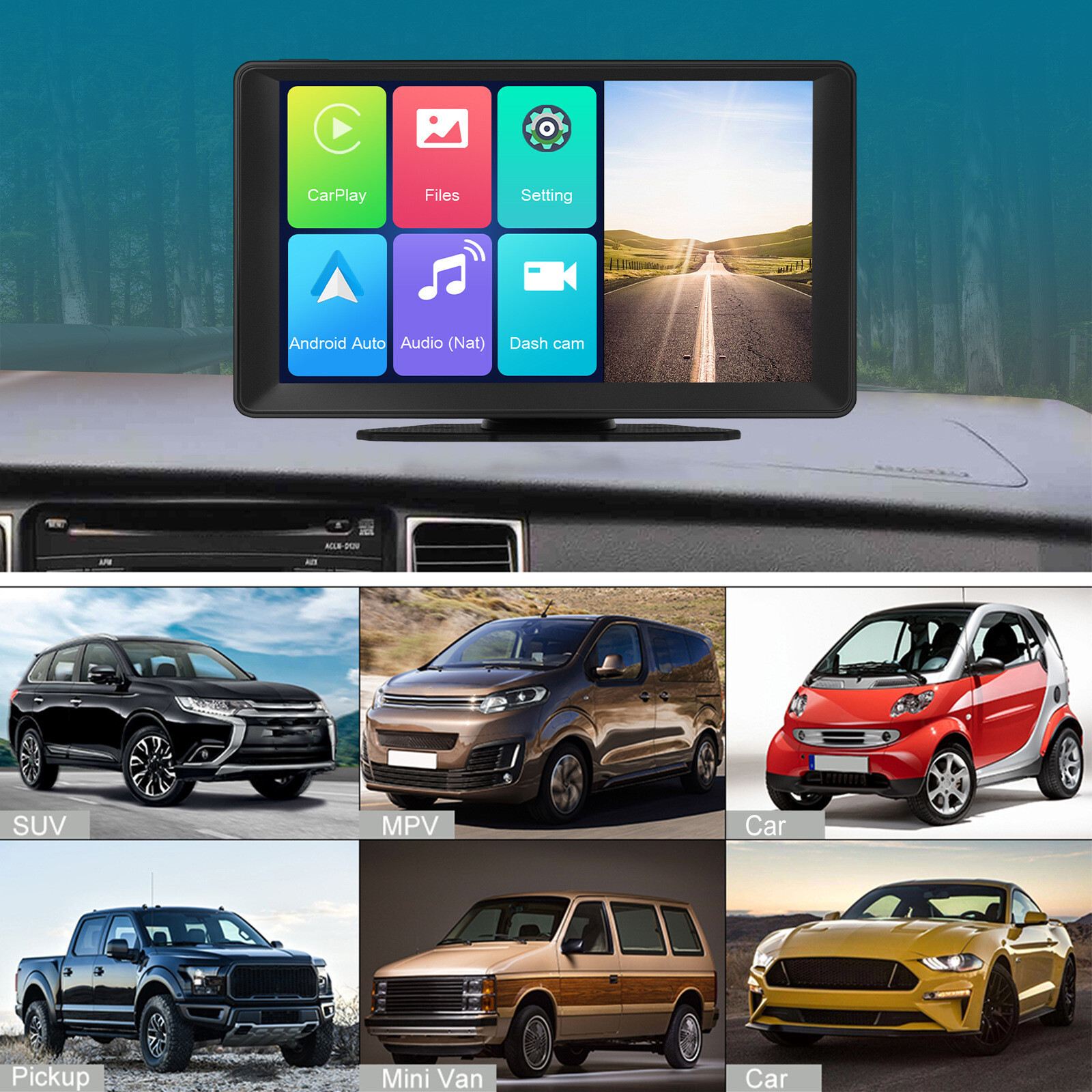 Car DVR Dash Cam Auto Monitor Portable Car Radio Bluetooth Player Night Vision