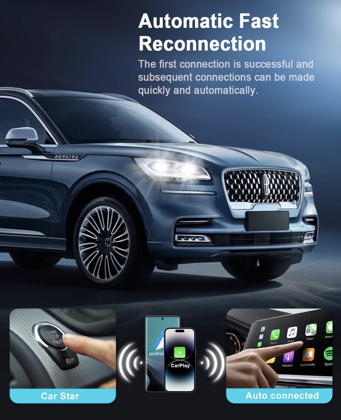 2 In 1 Mini Wireless 🛜 CarPlay/android Auto Adapter
