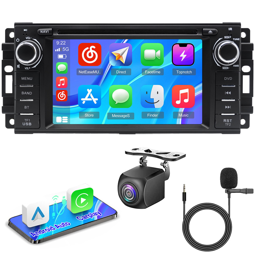 Car Radio Stereo CD DVD Player Carplay For Jeep Wrangler Compass Liberty Patriot