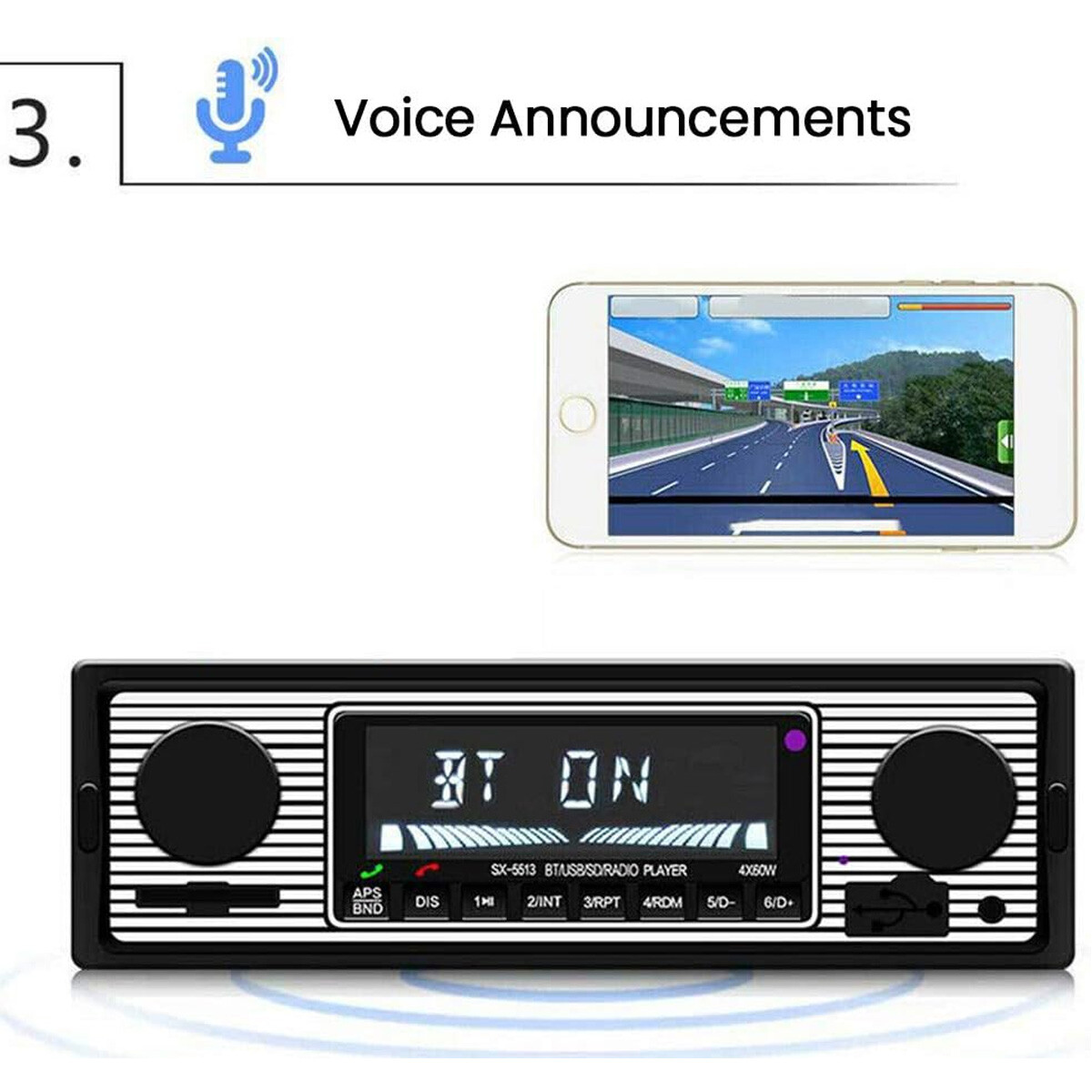 Bluetooth Car Stereo Retro Car FM Radio Smart MP3 Player Auto FM Radio Receiver