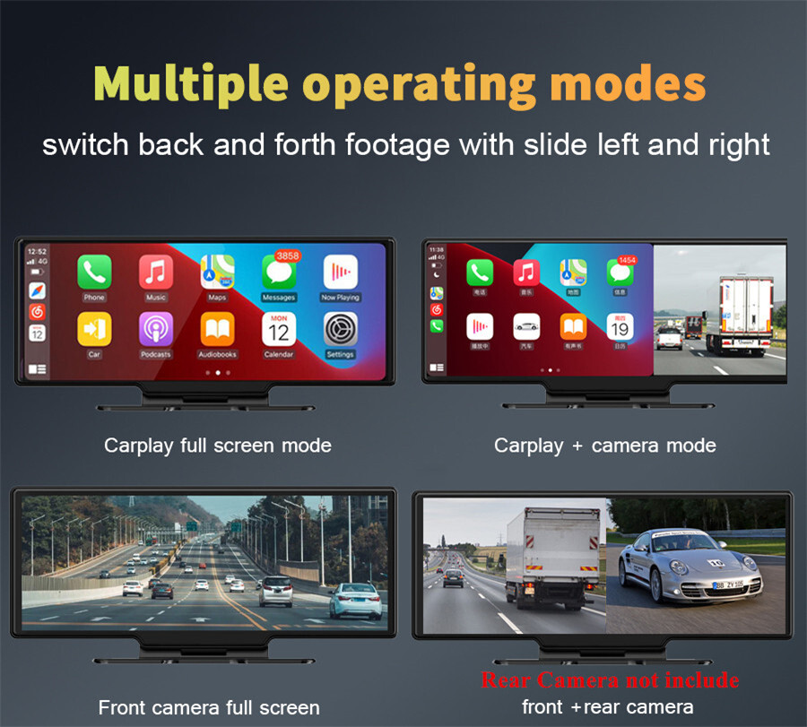 2.5D10.26in Car Dash Cam Auto Bluetooth DVR Video Recorder Dashboard APP Control