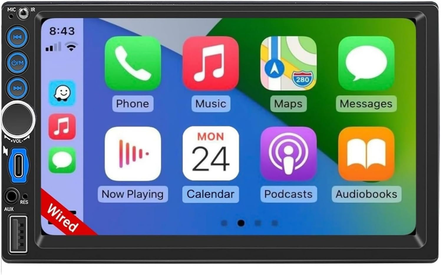 Double Din Car Stereo A-Pple Carplay Radio Screen for Car Audio Receivers, Bluet