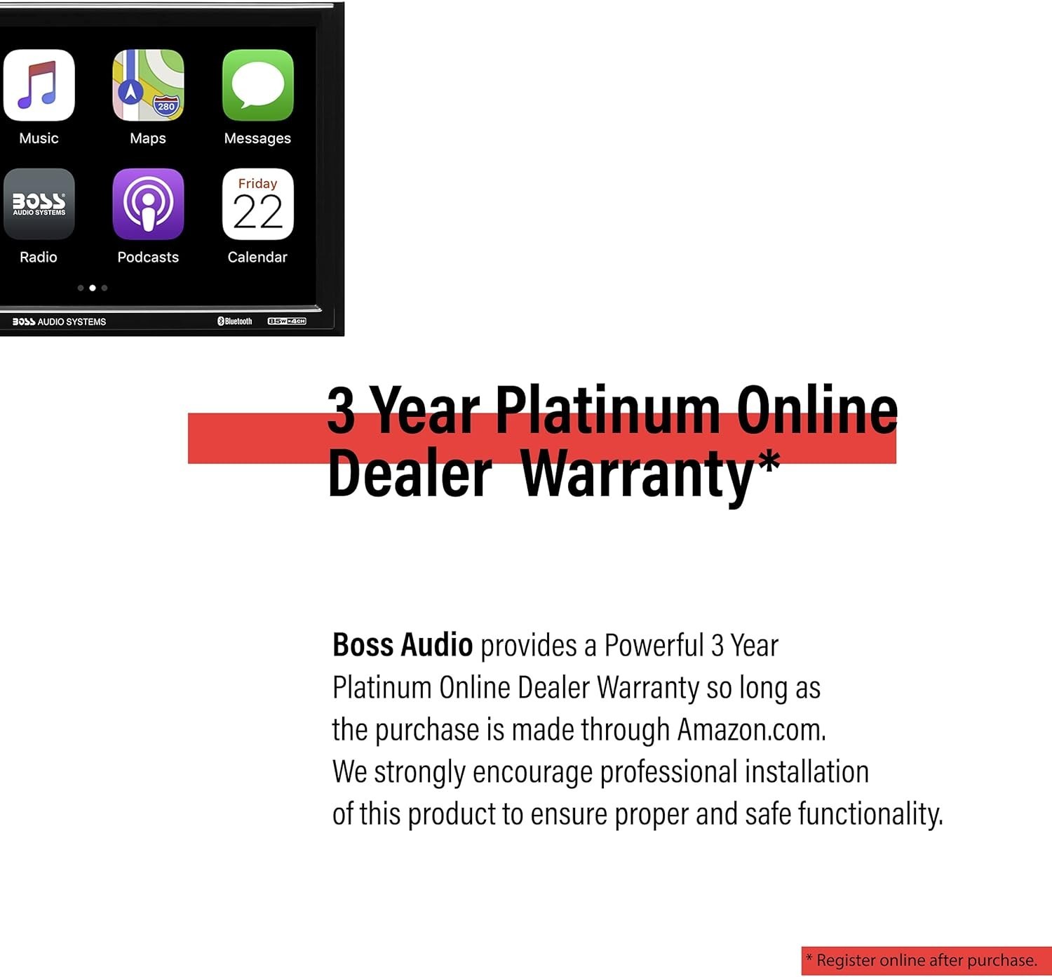 Double Din Car Stereo Apple CarPlay Android Auto 7 Inch Touchscreen Bluetooth