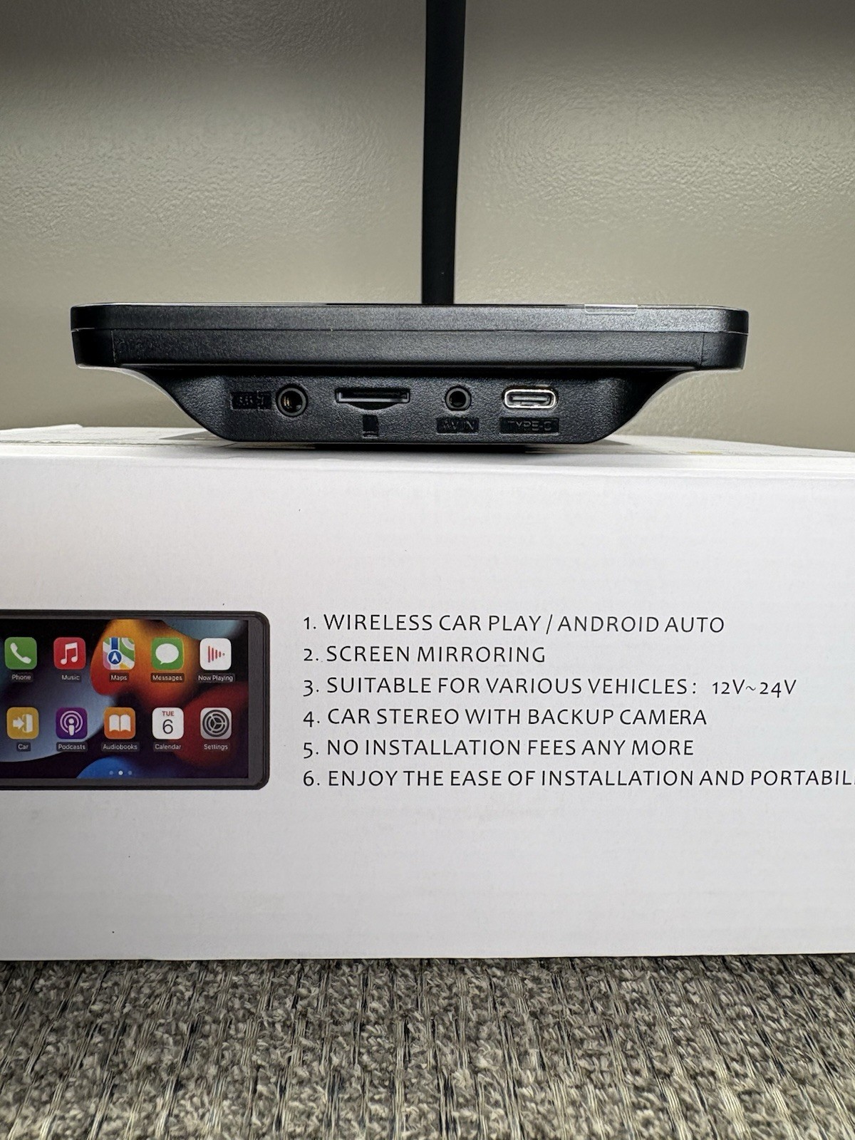 🚗 7” Wireless CarPlay & Android Auto Screen w/Backup Camera + Easy Install