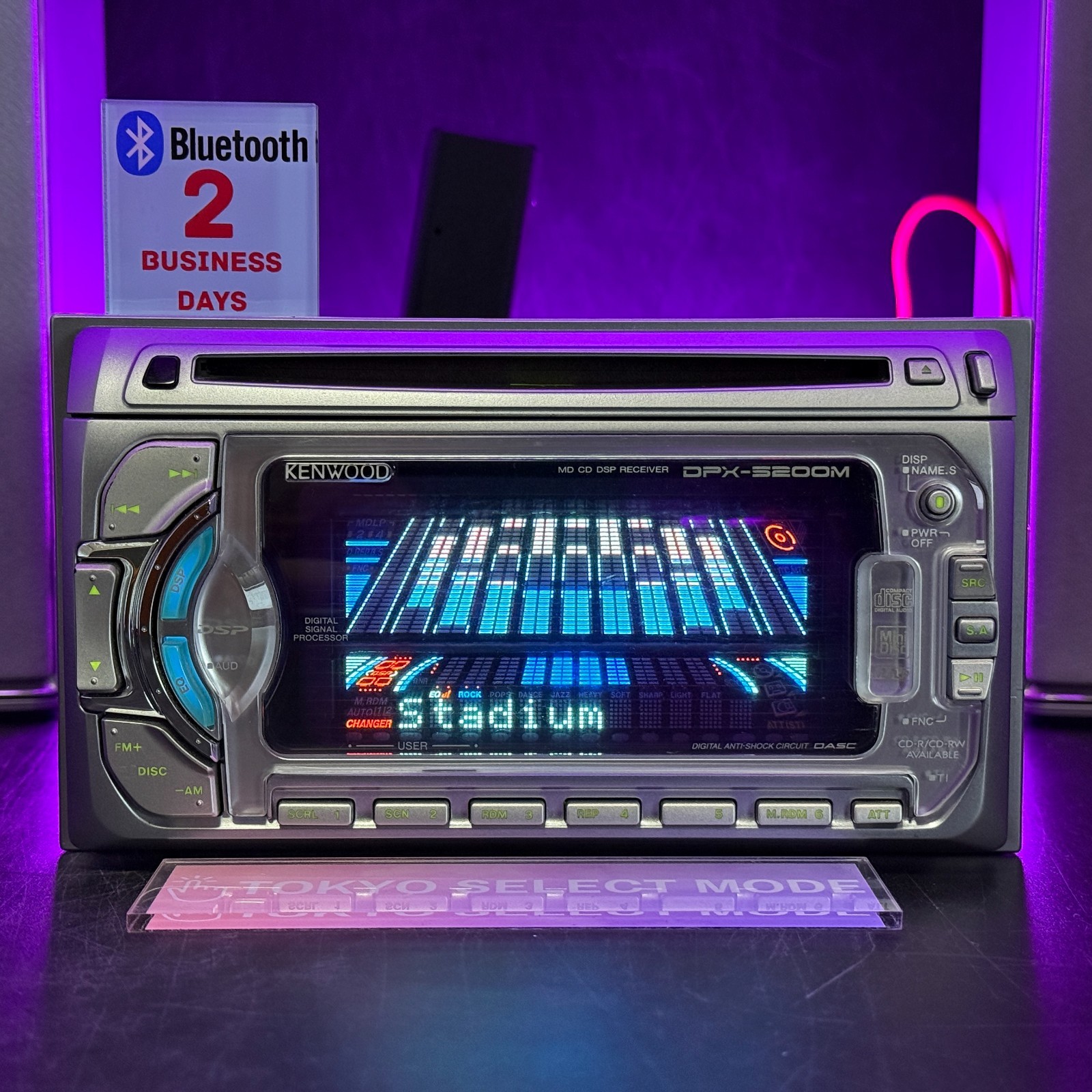 Kenwood DPX-5200M 2DIN CD MD Player Car Audio Added Bluetooth JDM Tested Stock
