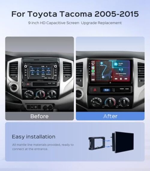 Car Radio Stereo for Toyota Tacoma 2005-2015, 9″ Touch Screen Head Unit 9 Inch