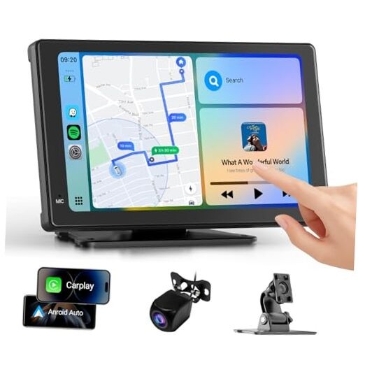 7″ HD Touch Screen Car Stereo, Portable Wireless CarPlay and Android Auto,