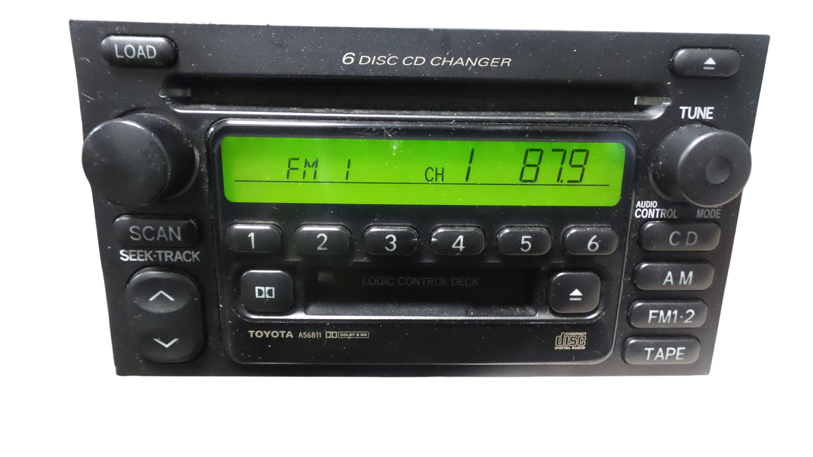 TOYOTA A56811 AM/FM Radio 6 DISC CD Changer Cassette Stereo 86120-0C040