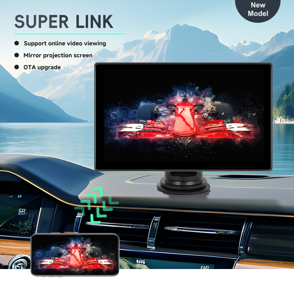 9in Touch Screen Wireless Apple Carplay Android Auto Portable Car Stereo Radio