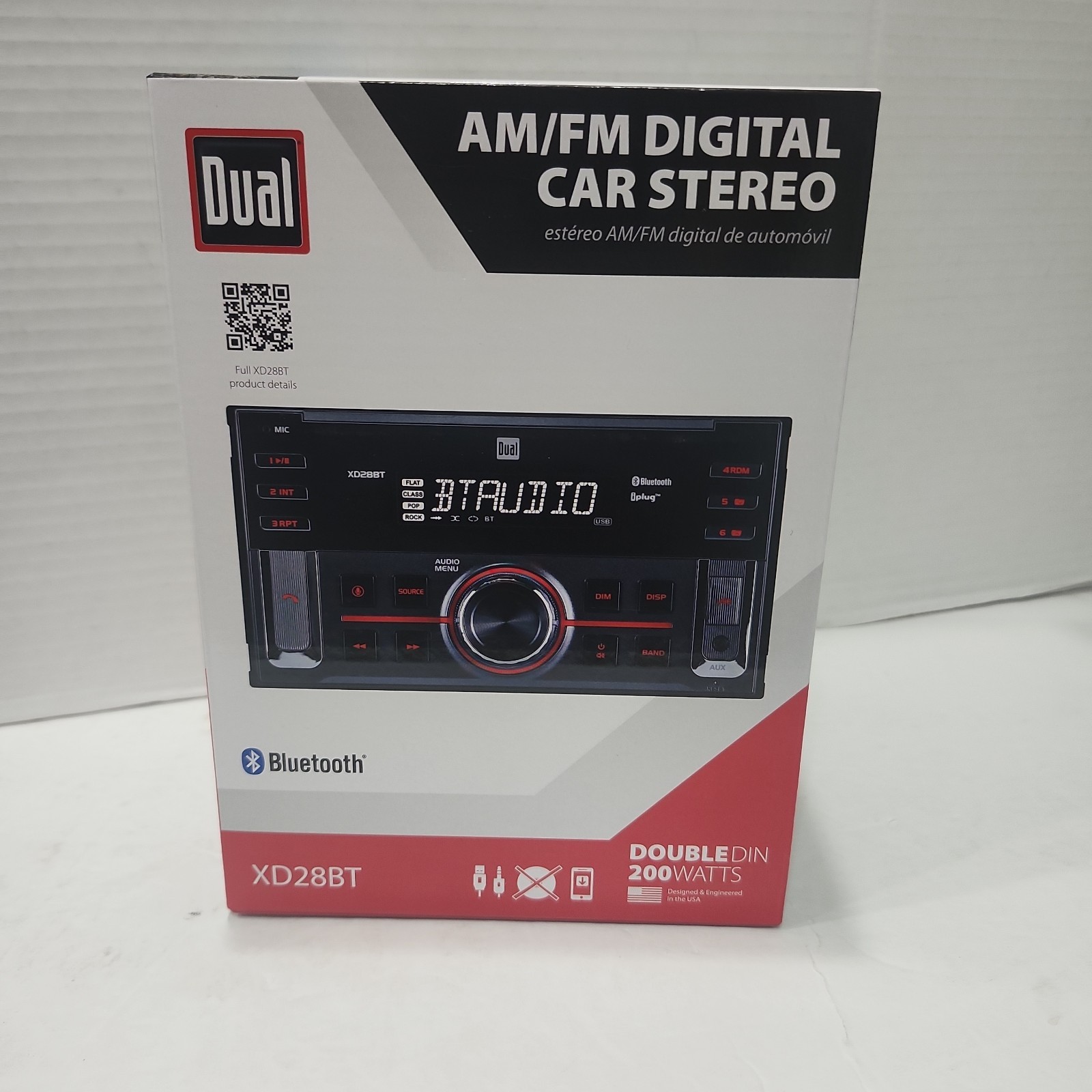 Dual Electronics XD28BT, Car Stereo Head Unit Double Din w Bluetooth 7 Character