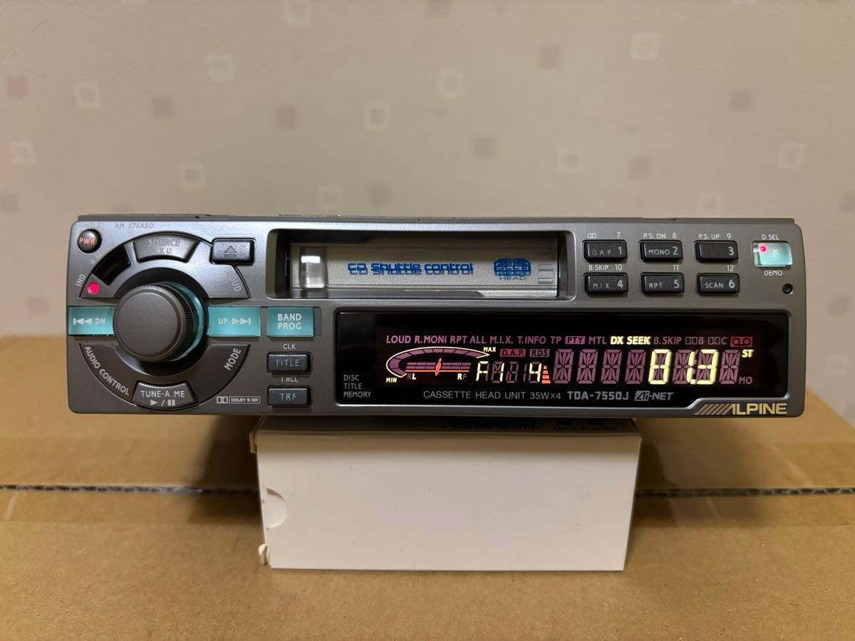 ALPINE TDA-7550J 1DIN Car Audio Cassette Deck Receiver Tested Working Rare