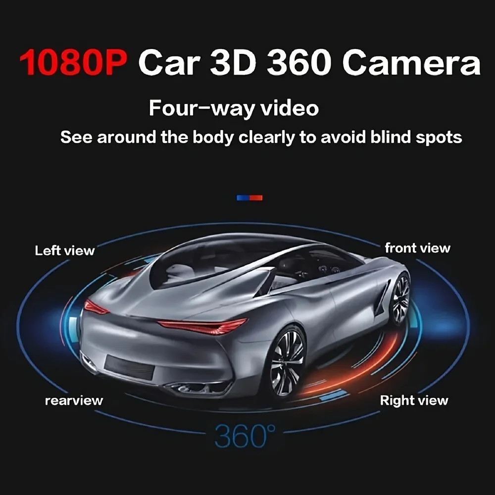 360° Panoramic Night Vision Camera,AHD720P/1080P, Compatible Android Car Radios