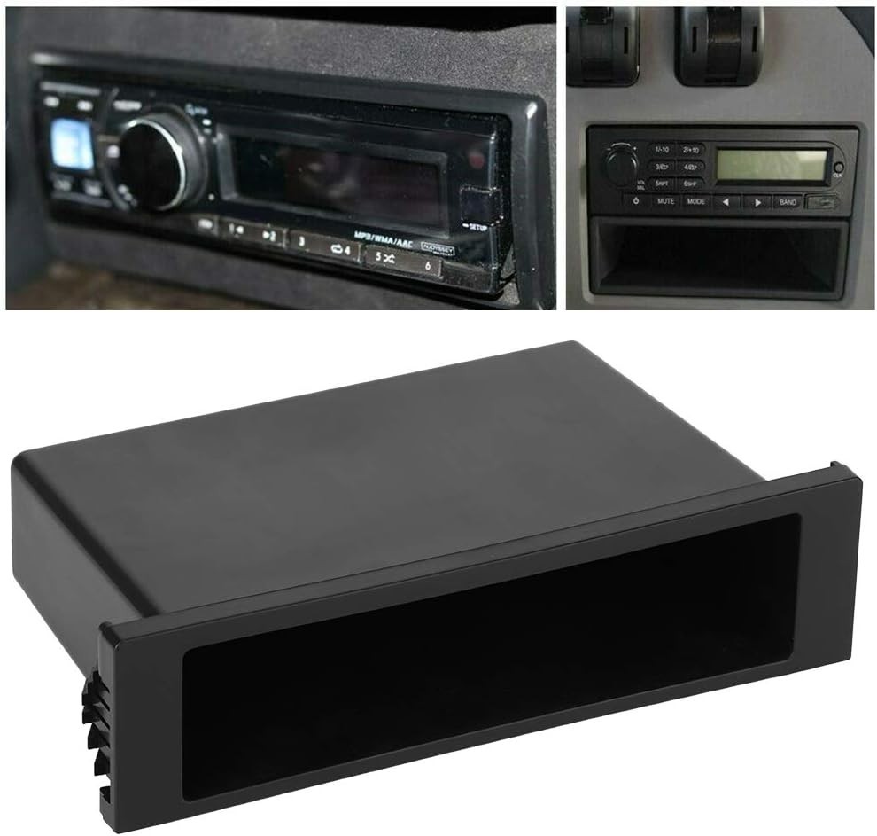 Single DIN Pocket Organizer for Car Stereo Radio Installation Kit Black