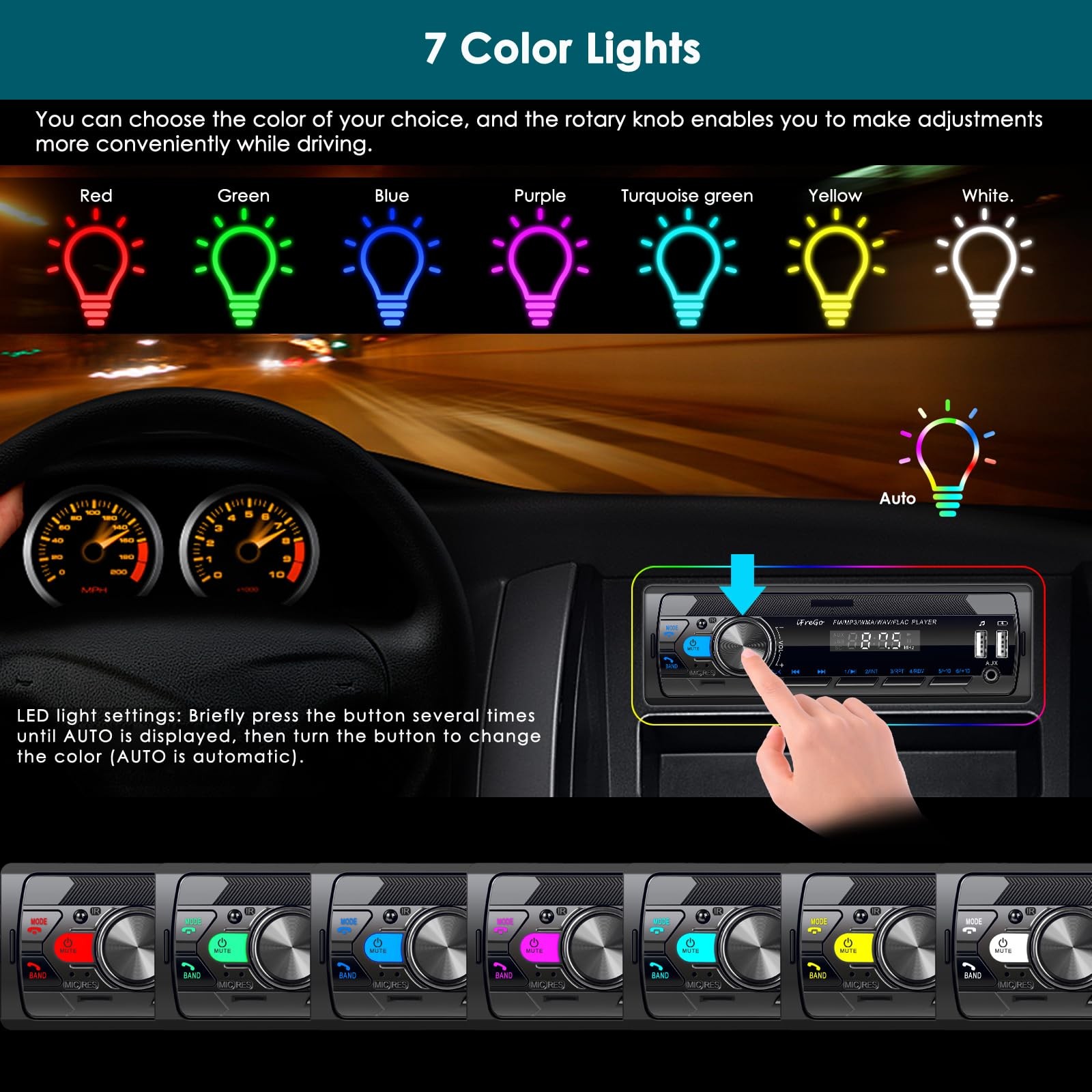 iFreGo Car Radio Bluetooth, Single DIN Car Stereo,FM Radio,Car Audio Receiver…