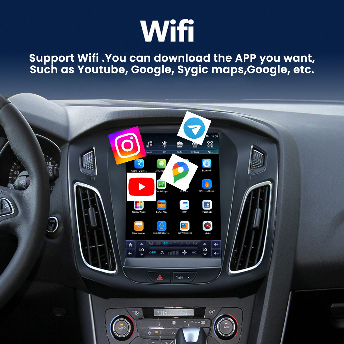 For Ford Focus 2012-2018 Apple Carplay Android 13.0 Car Stereo Radio GPS 2+32GB