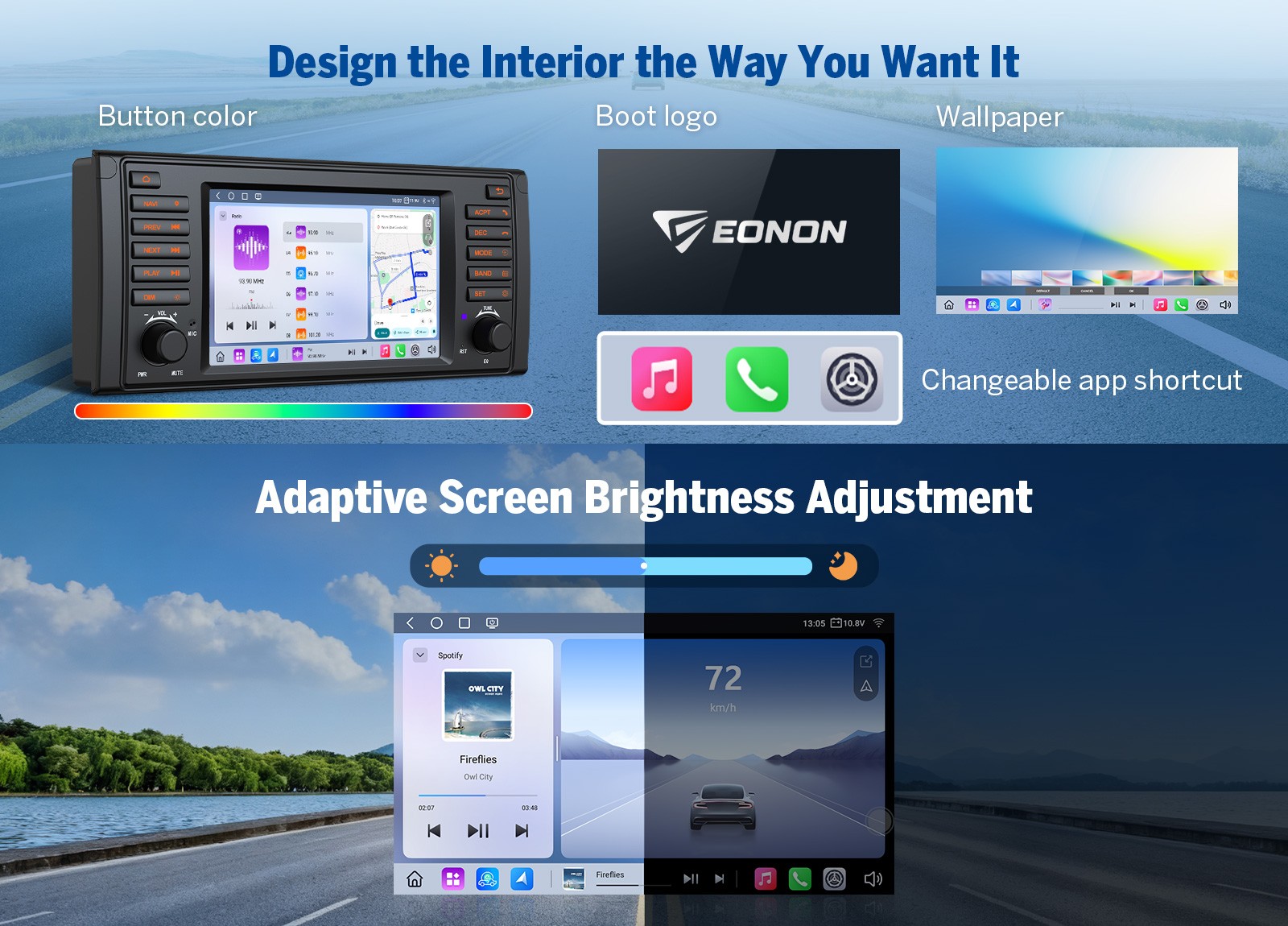 QLED 7″ Touch Screen Car Stereo Upgrade For BMW E39 528i 530i 540i Android Auto