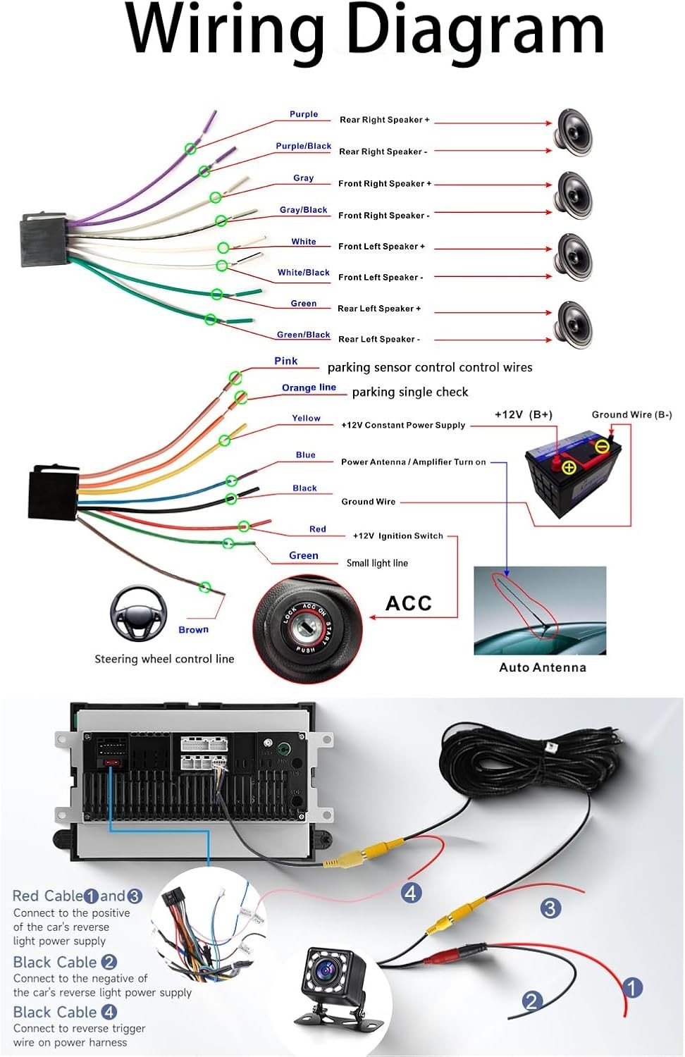 Advanced Bluetooth 5.2 Car Stereo with 6.9” Touchscreen & Backup Camera Support