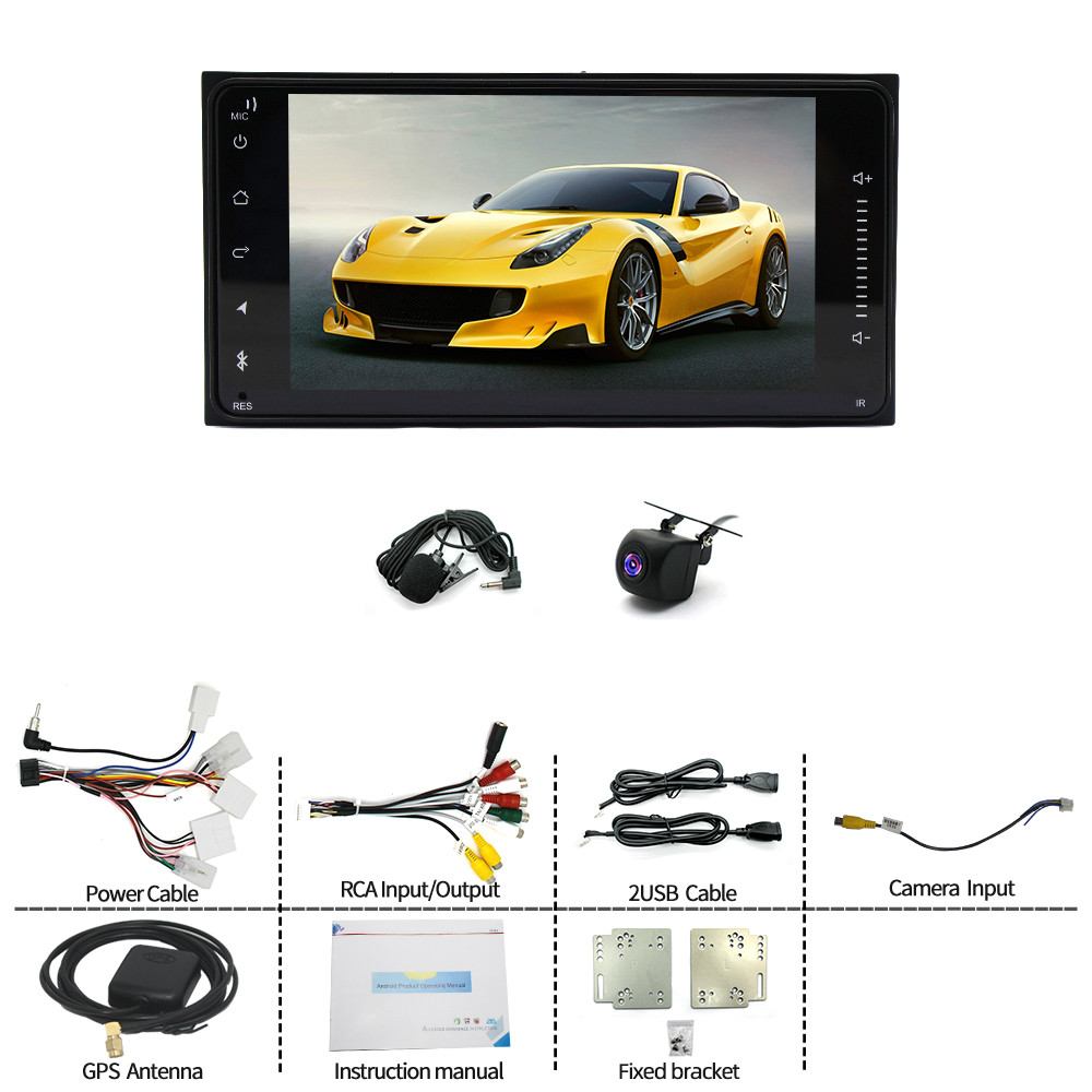 7″ Android 13 Car Stereo w/Wireless 2GB+32GB GPS USB3.0 for Toyota 01-13 CarPlay