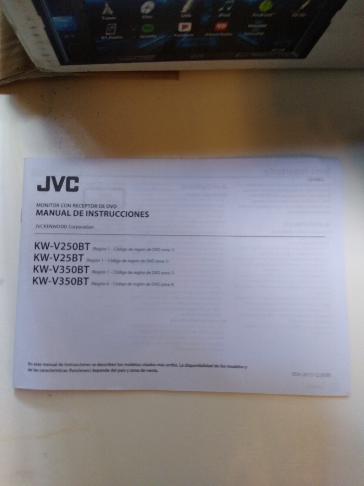 JVC KW-V25BT 6.2″ Touchscreen Multimedia Receiver. (Bluetooth, Mp3,SD,DVD 📀)