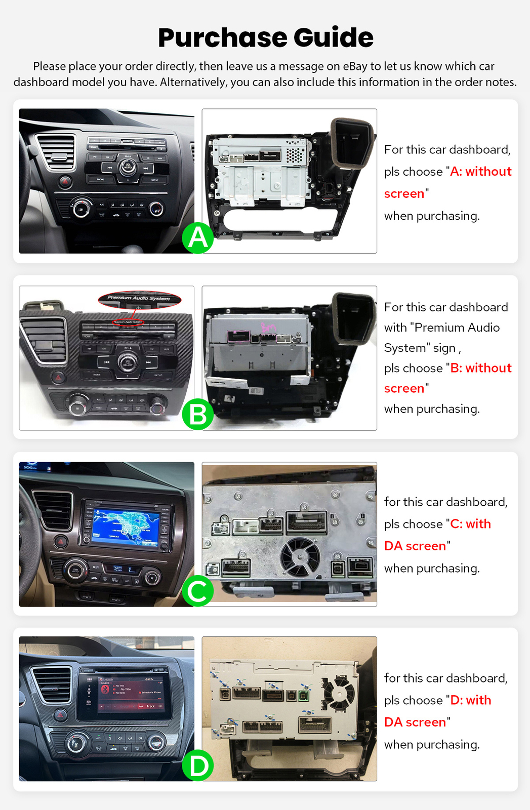 Android12 for 2013-2017 Honda Civic Sedan 9 Inch Car Radio GPS Navi Carplay HDMI