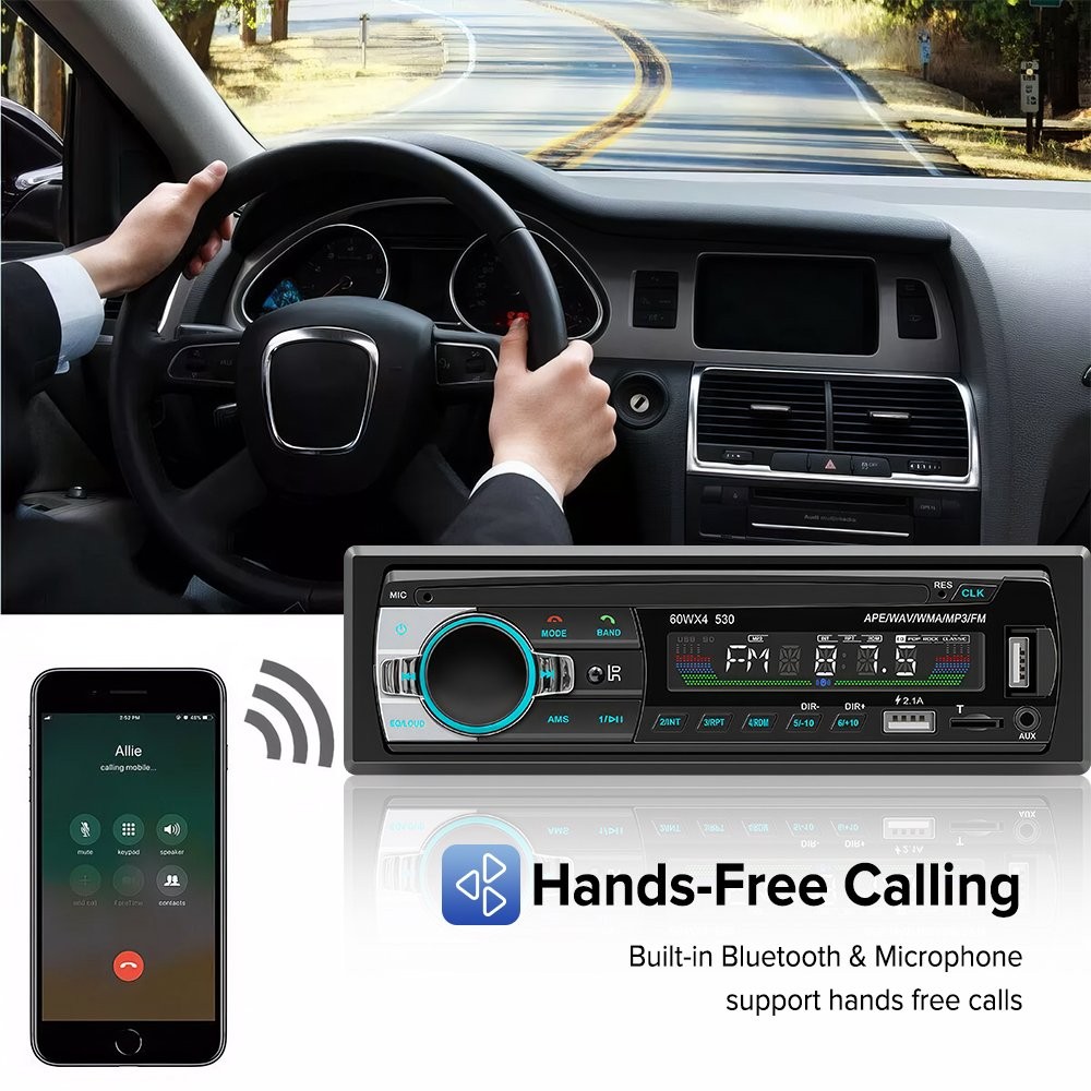 Vintage Car FM Radio MP3 Player Bluetooth USB Classic Stereo Audio Receiver AUX
