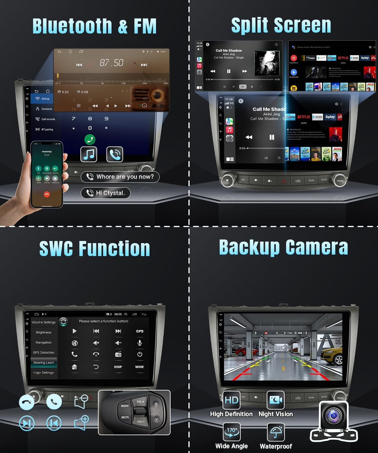 For Lexus IS250 IS350 2006-2012 Android 13 Apple CarPlay Car Stereo Radio GPS BT