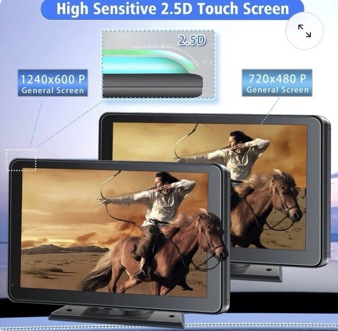 Hieha Wireless Carplay 7″ HD Portable Touchscreen Car Stereo w/Apple & Android