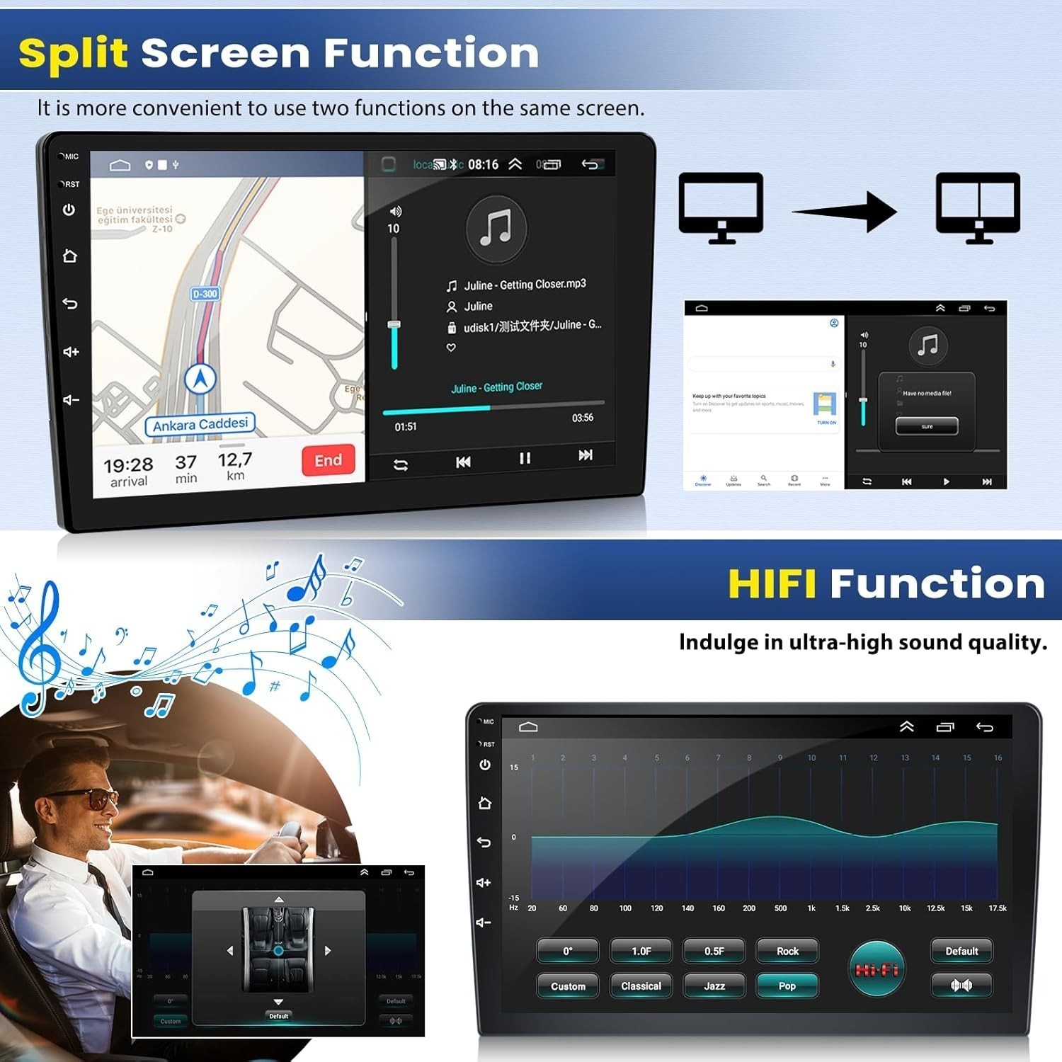 Carplay For 2014-2017 Grand Cherokee Radio Bluetooth Stereo BT WiFi FM RDS