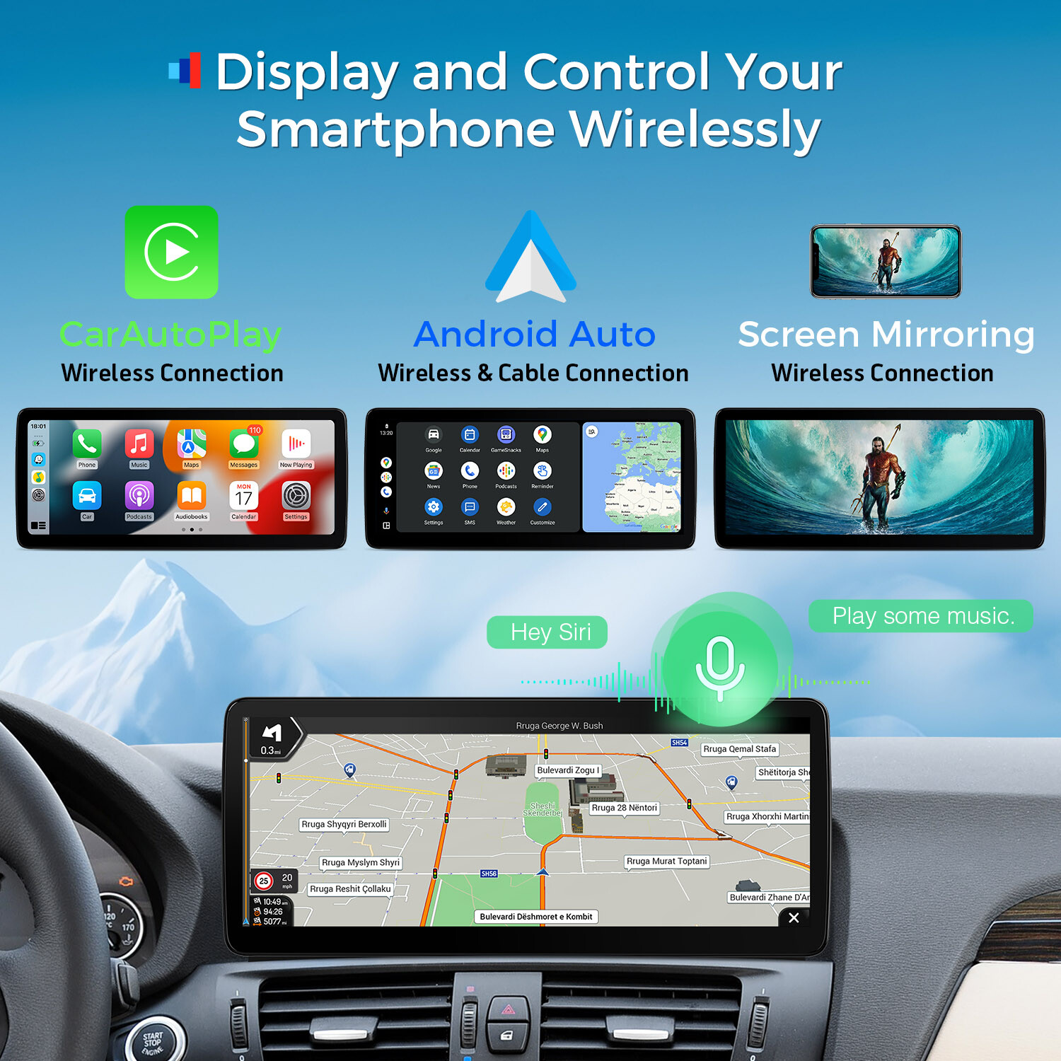 12.3 inch Android 14 8-Core Car Stereo GPS Navi 4G LTE 4+64GB For BMW X3 F25 CIC