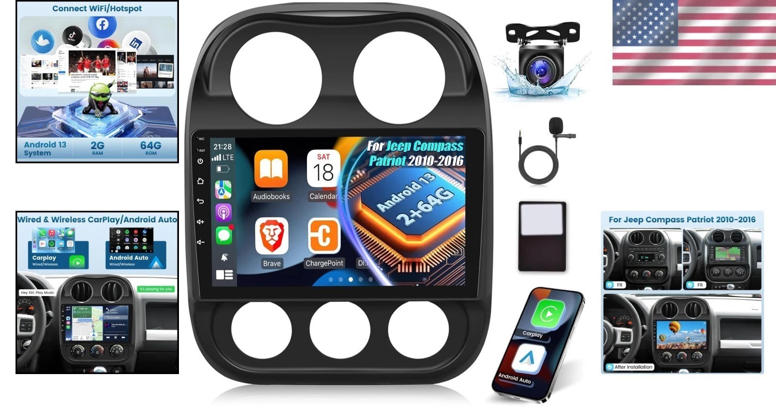 Upgrade Your Ride: 10.1″ Jeep Compass Android Stereo with Steering Wheel Control