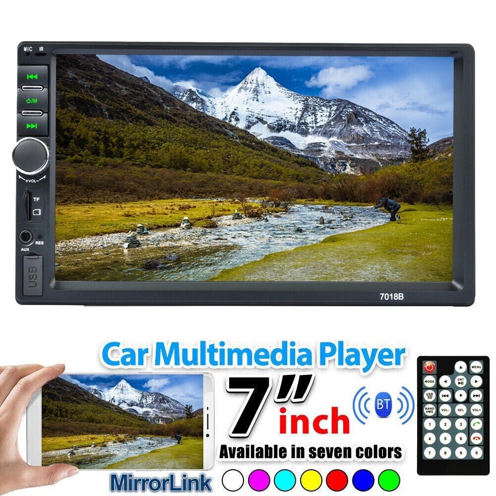 7 Inch 2 DIN Car MP5 Player Bluetooth FM Radio Touch Screen+IR LED Backup Camera