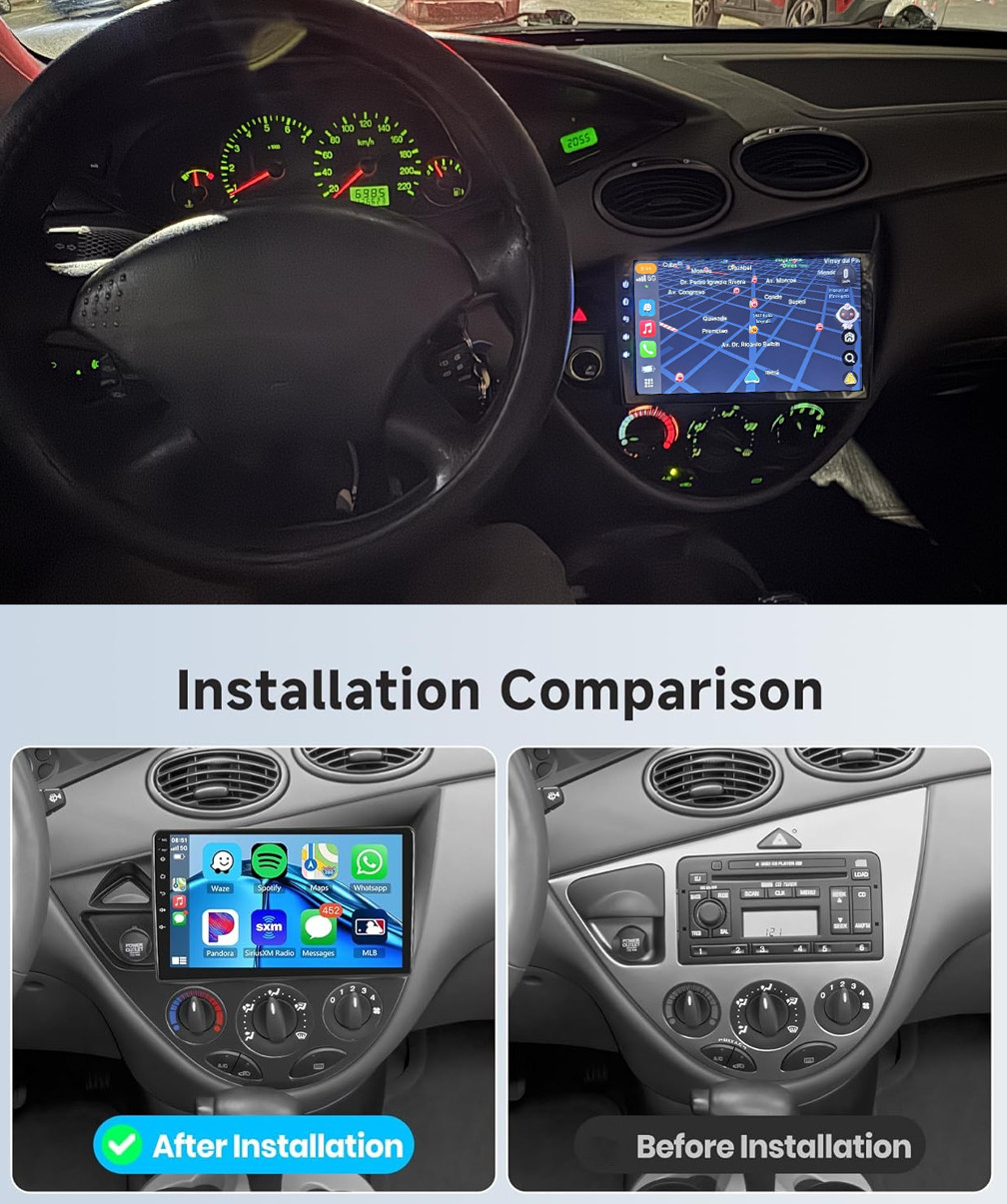 4+64G Car Radio Stereo Carplay For 2000-2004 Ford Focus GPS Navi Camera 1280*800