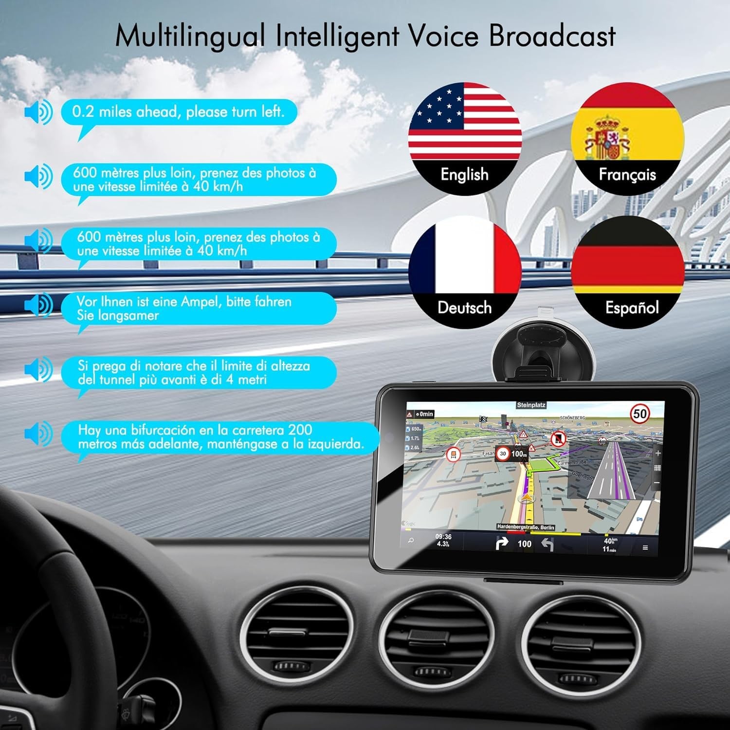 2026 Pro GPS Navigator for Car,Truck RV-7” HD Touchscreen Navigation System,…