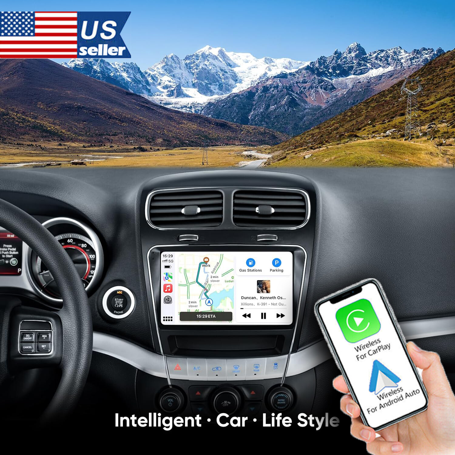 For 12-19 Dodge Journey Car Stereo Radio Player GPS Navi Android 13 Carplay
