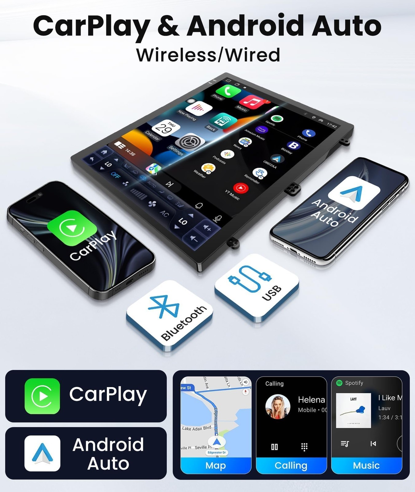 Carplay For Cadillac ATS Radio GPS Navigation Backup Cam Android DSP Navigation